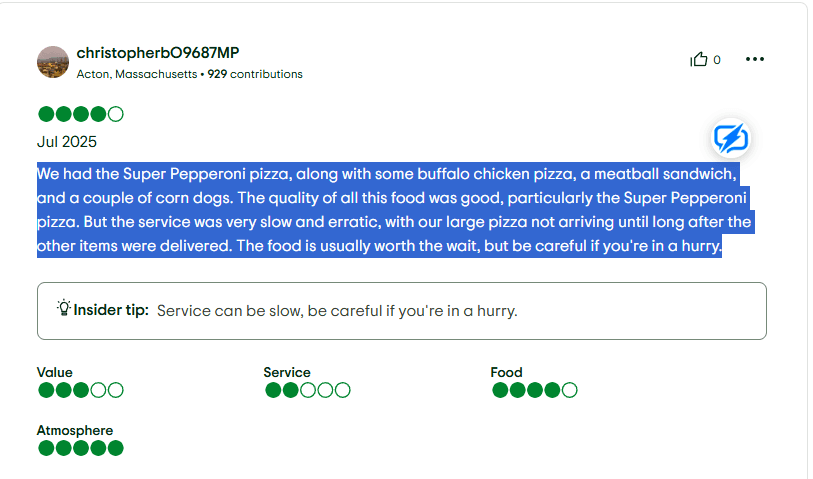 Other platforms Step 1: Highlight the Review